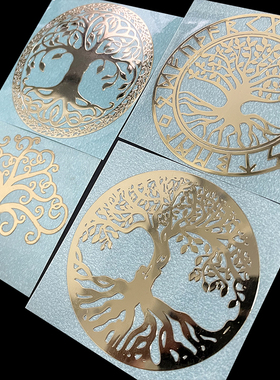 生命之树图案符号金属贴纸手机贴纸 手机笔记本电脑创意装饰贴