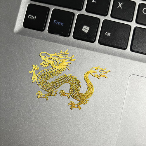 中国龙纹金色手机金属背贴