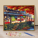 diy数字油画 饰画 手绘手工填色数码 油彩画客厅动漫人物风景花卉装