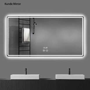 超白玻智能浴室镜定制酒店民宿卫生间镜子壁挂方形新款带灯化妆镜