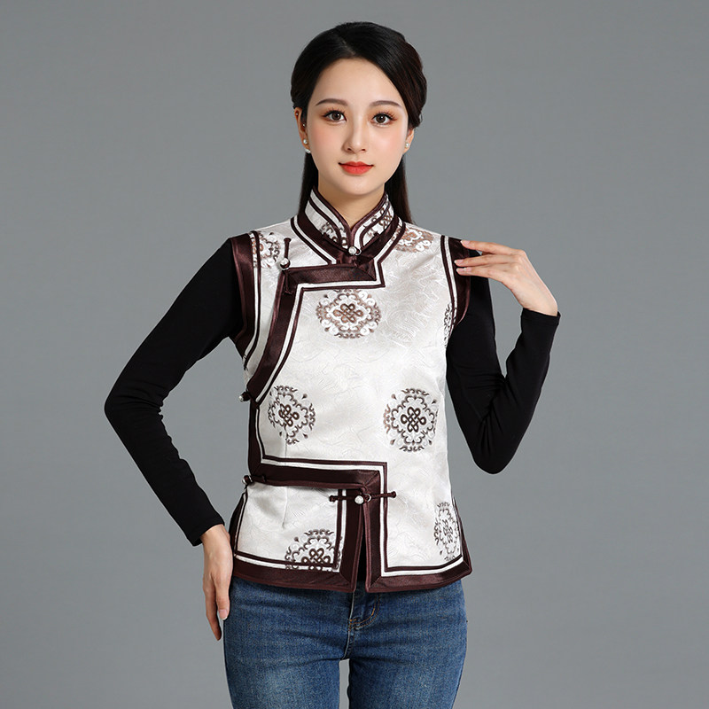 蒙美人夏坎肩少数民族服饰