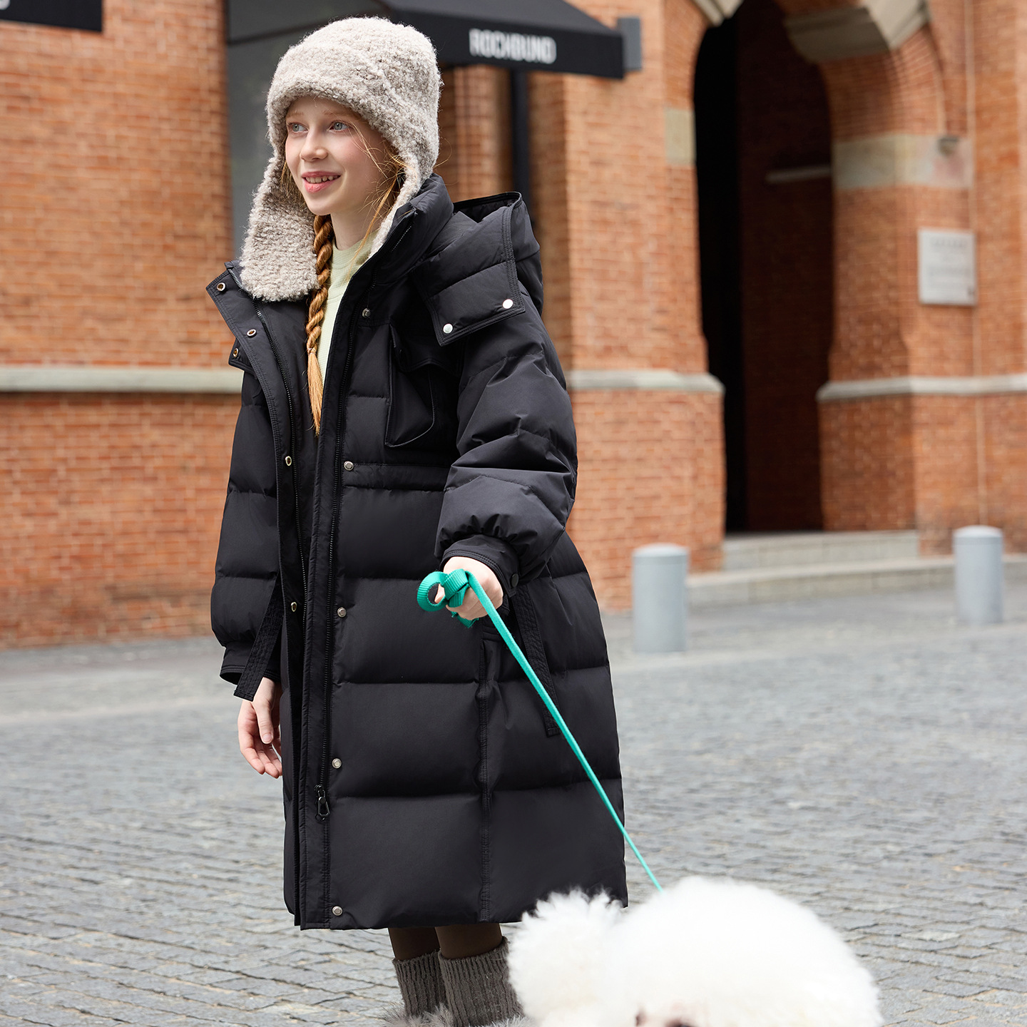 儿童羽绒服2025冬季新款中大童长款连帽加厚白鸭绒女童外套