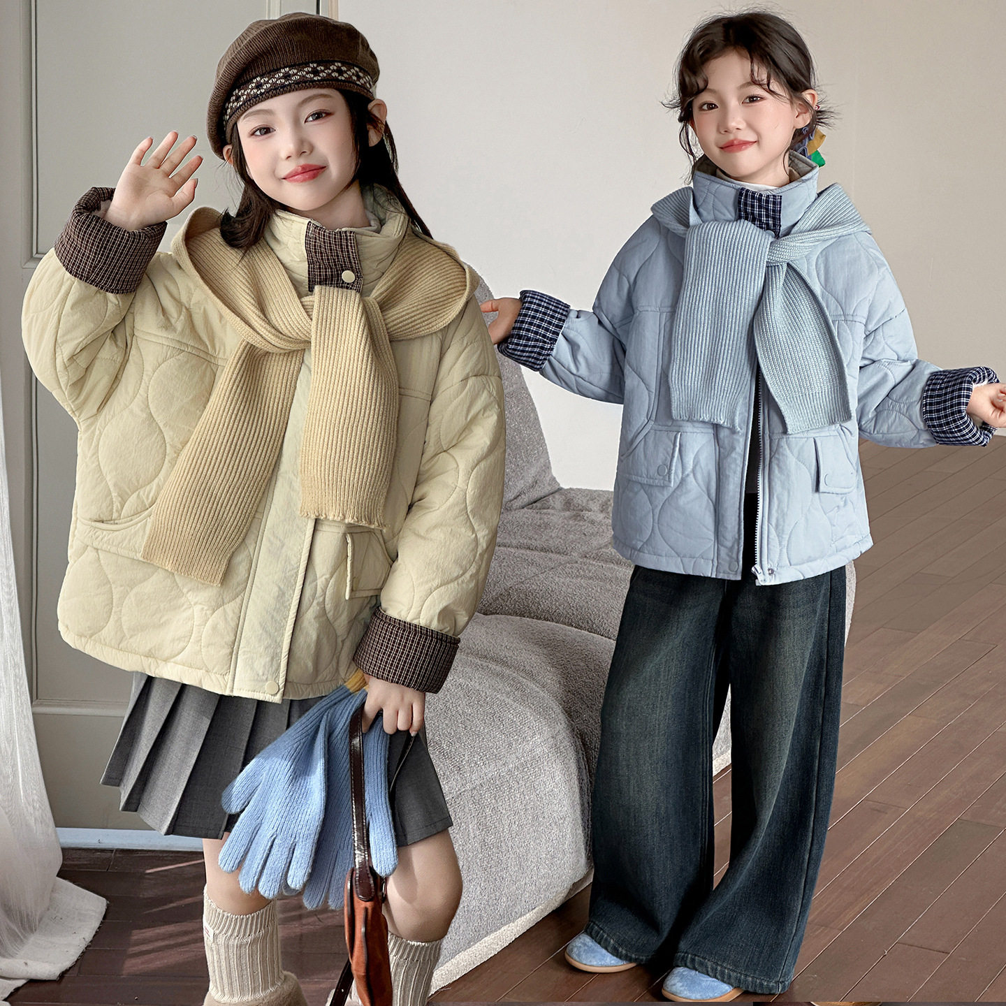 女童棉服冬季2025新款女大童夹棉加厚洋气外套初中生女孩冬装