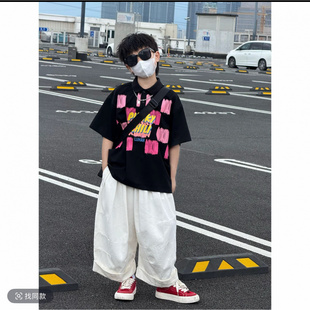 短袖 男童夏季 儿童运动服中大童男孩透气polo衫 套装 两件套 2025新款