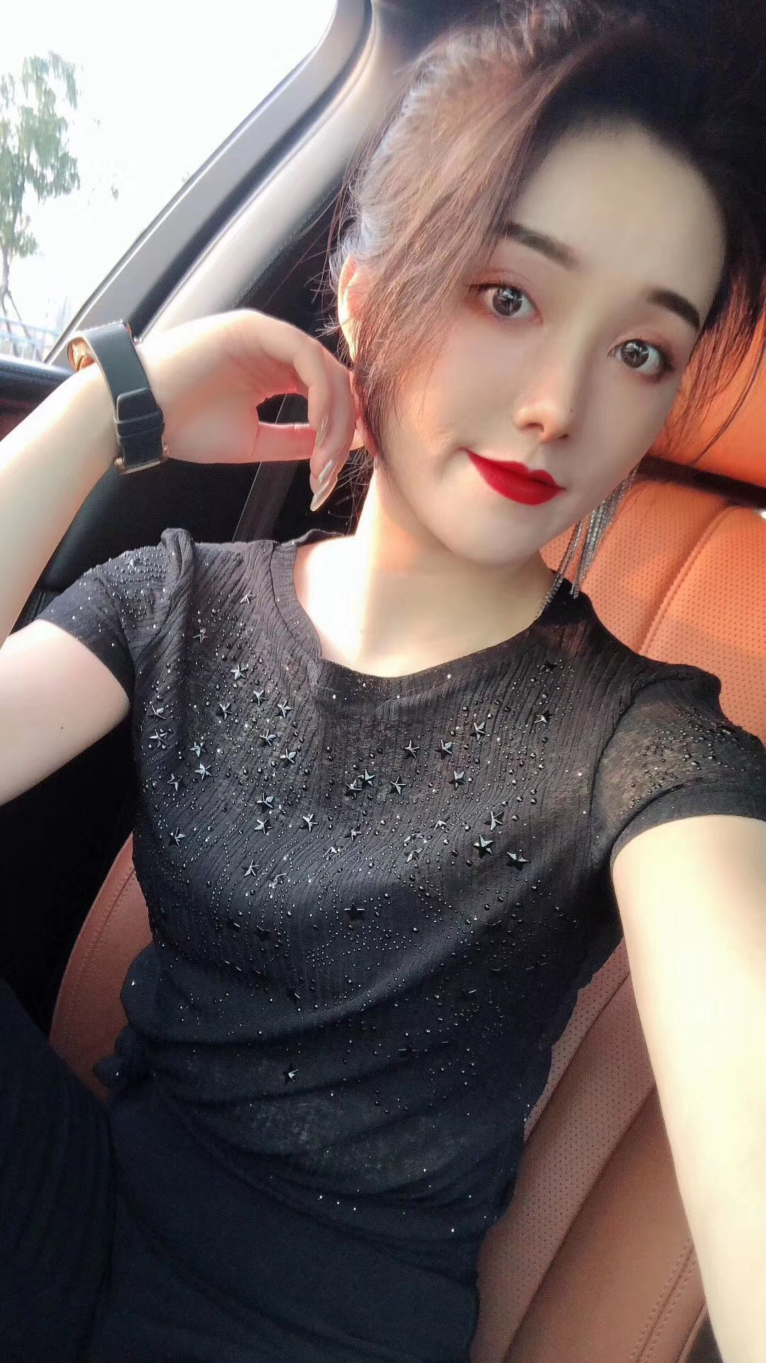 特价清仓 重工烫钻性感透视黑白薄款圆领短袖t恤上衣打底衫潮