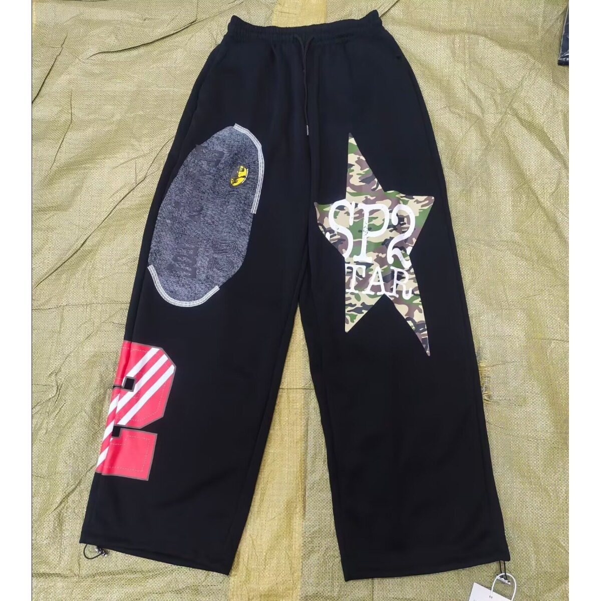 春装民族风女装复古绣花宽松哈伦裤黑色棉麻阔腿裤大吊裆裤女垮裤