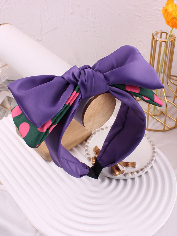 春夏新款蝴蝶结发箍压发饰宽边发卡简约头箍森女压发甜美圆点撞色