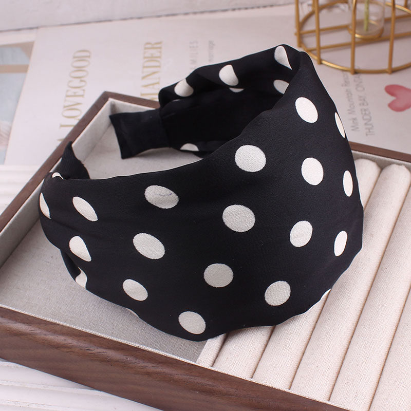 韩版波点点发箍女宽边圆点布艺发卡日韩布艺气质头箍甜美减龄发箍