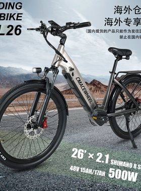 网红同款电动车自行车26寸骑行助力电动山地车潮人锂电车