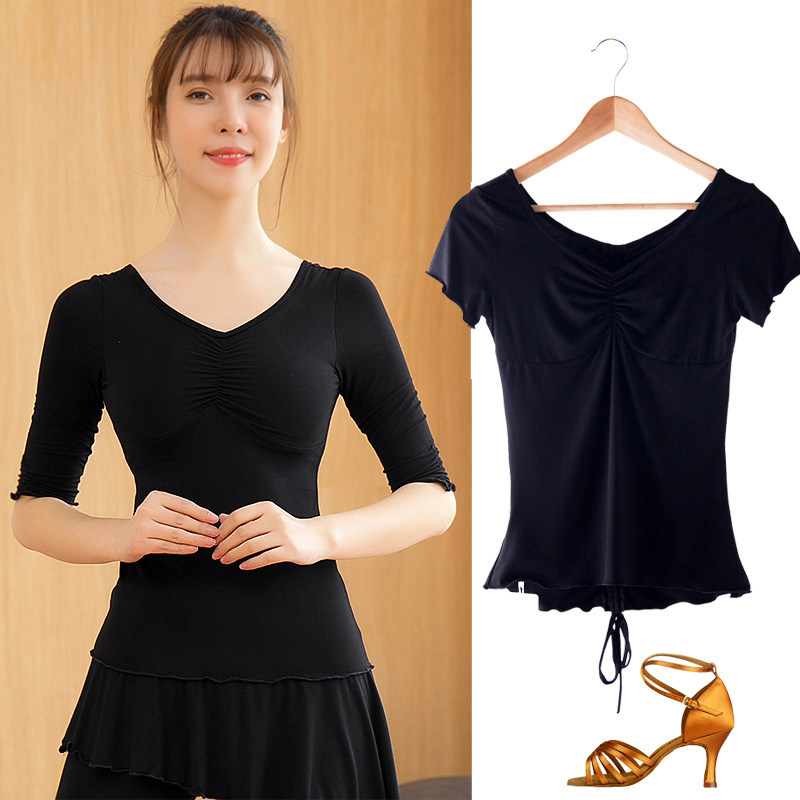 舞蹈瑜伽服上衣女练功跳舞形体服图片