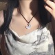 爆款 月亮项链闺蜜月牙吊坠锁骨链女猫眼石月牙 网红小众可爱仙女款