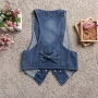 Áo vest nữ 2018 denim ngắn tay ngắn mùa xuân hè retro không tay vest mỏng vest nữ - Áo vest ao kieu dep