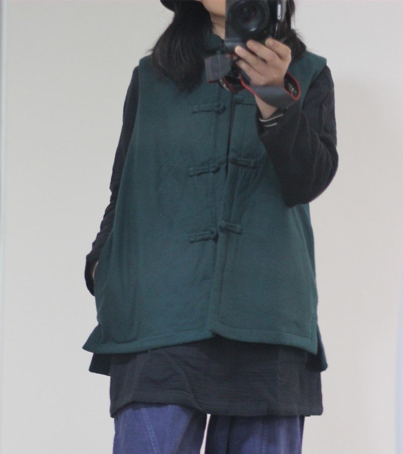 棉麻女装盘扣宽松中式春季马夹