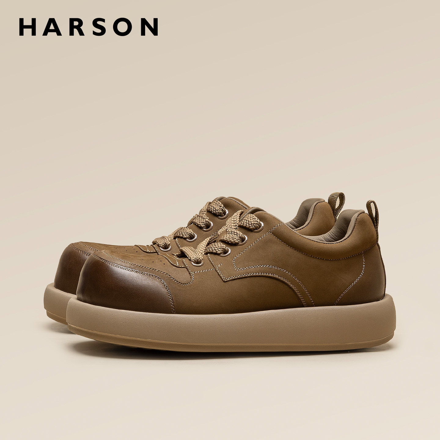 哈森男鞋春季新款大头宽脚皮鞋男士运动德比鞋厚底休闲低帮工装鞋,流行男鞋,时尚休闲鞋,淘宝优惠券,粉丝福利购,淘宝优惠卷