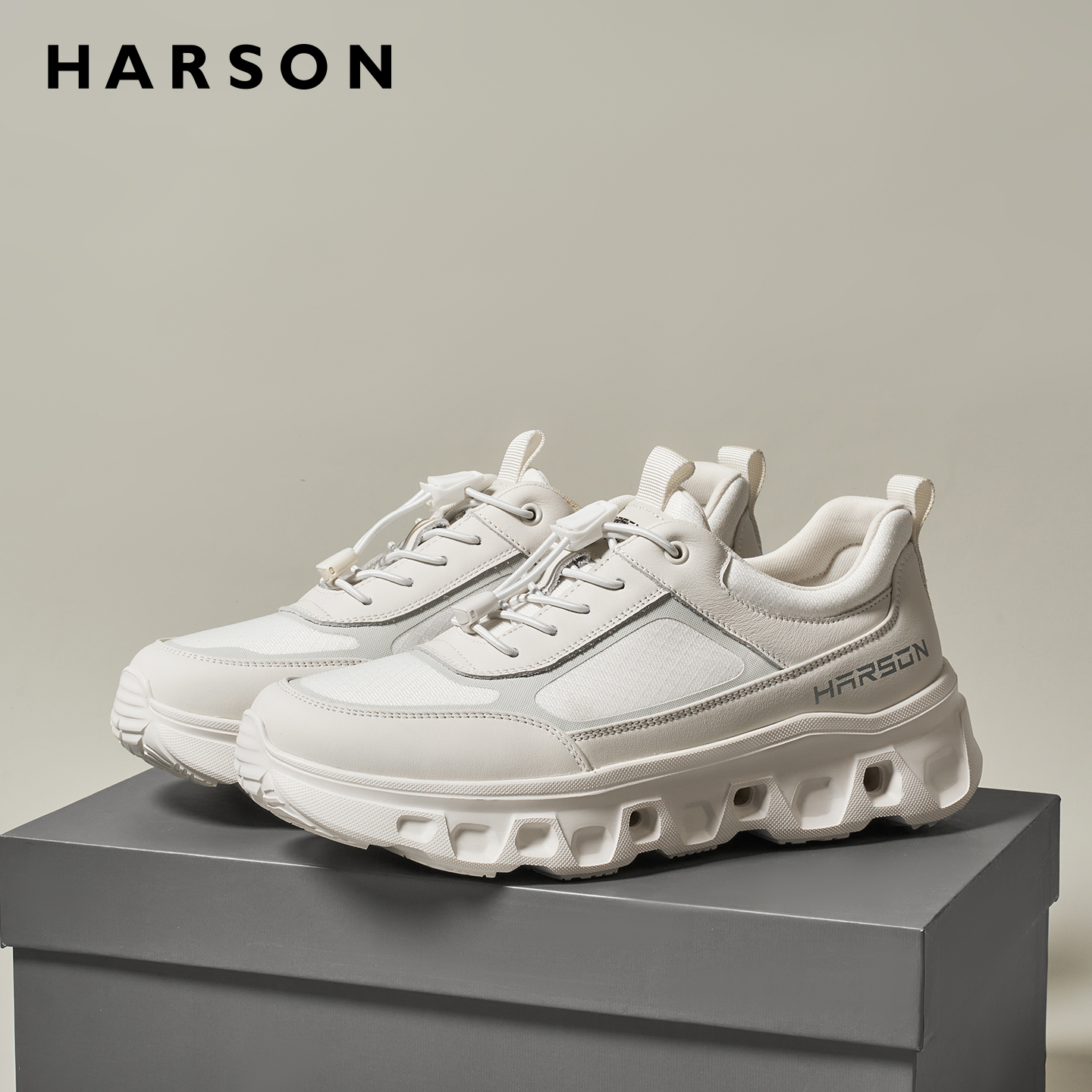 哈森秋季男鞋增高厚底男士休闲