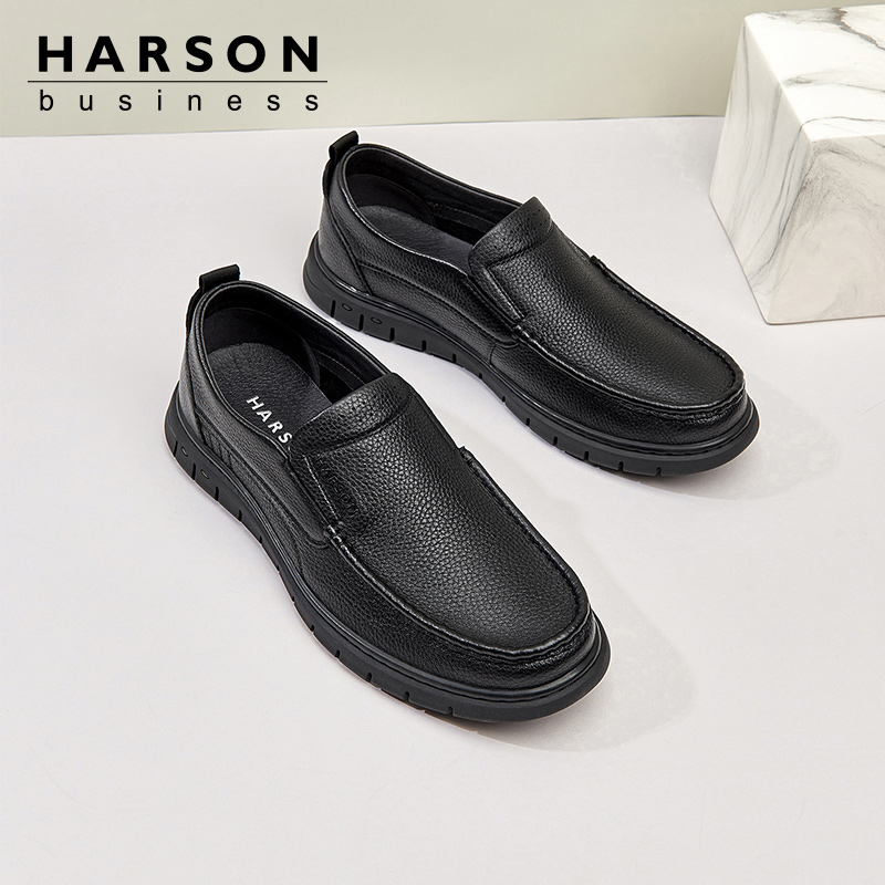 哈森男鞋真皮商务休闲皮鞋男款