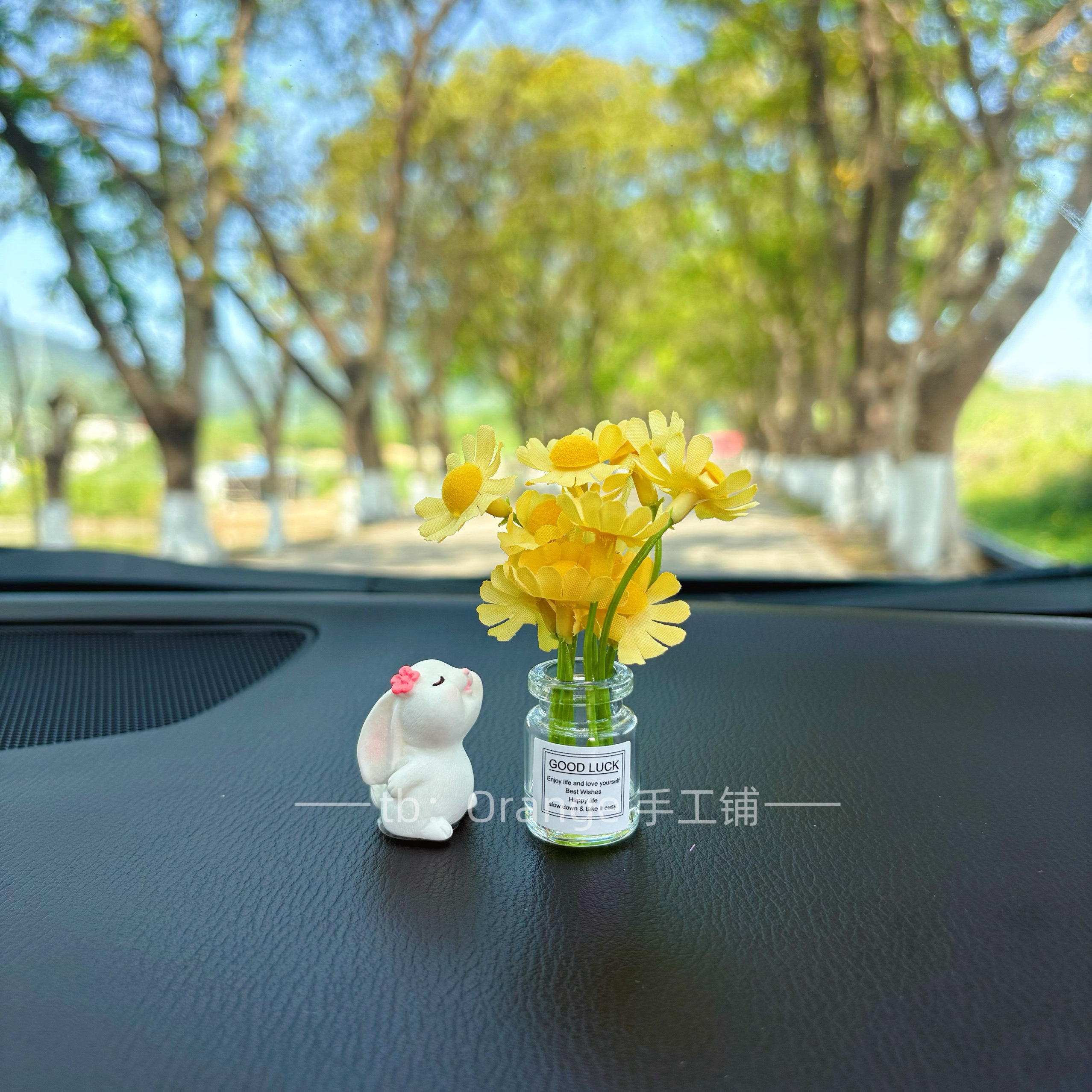 迷你治愈系太阳花花瓶摆件汽车内饰车载创意可爱装饰品三轮车装饰,汽车用品/电子/清洗/改装,摆件,淘宝优惠券,粉丝福利购,淘宝优惠卷