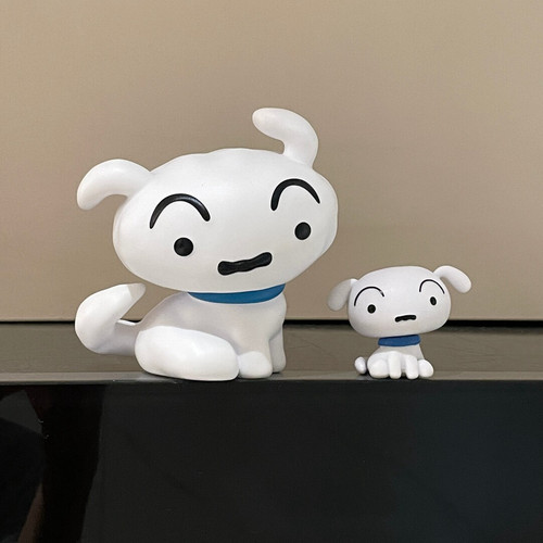 蜡笔小新小白修狗手办车载摆件公仔卡通可爱居家桌面摆件装饰礼物
