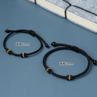 转运珠纯银DIY配件手工编绳脚链半成品手绳红绳手链女男可串黄金