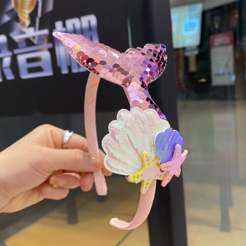 儿童女孩发箍头箍亮片美人鱼发卡