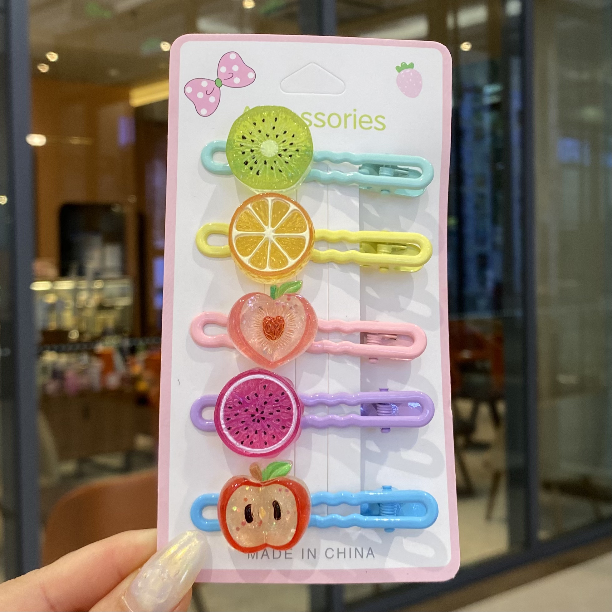 水果冰激凌花朵边夹女孩鸭嘴夹