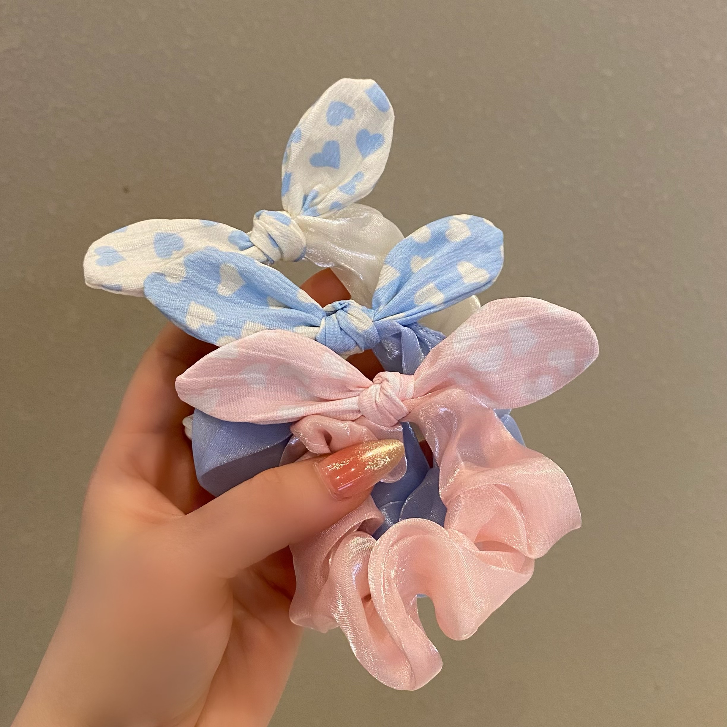 兔耳朵发圈女儿童可爱彩色大肠圈