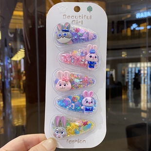 bb夹女儿童宝宝疯狂动物城朱迪刘海发卡子可爱三丽鸥流沙侧边发夹