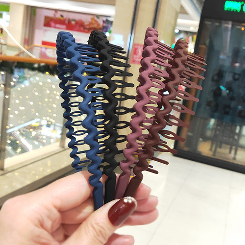 带齿防滑刘海磨砂彩色洗脸发箍
