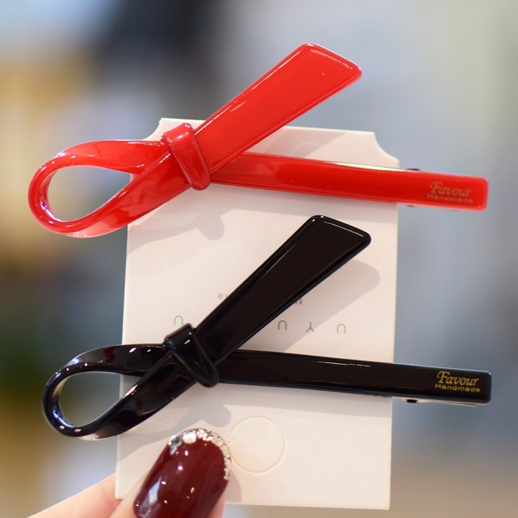 发夹女刘海夹韩国版头发夹子清新简约鸭嘴夹边夹蝴蝶结头卡发卡