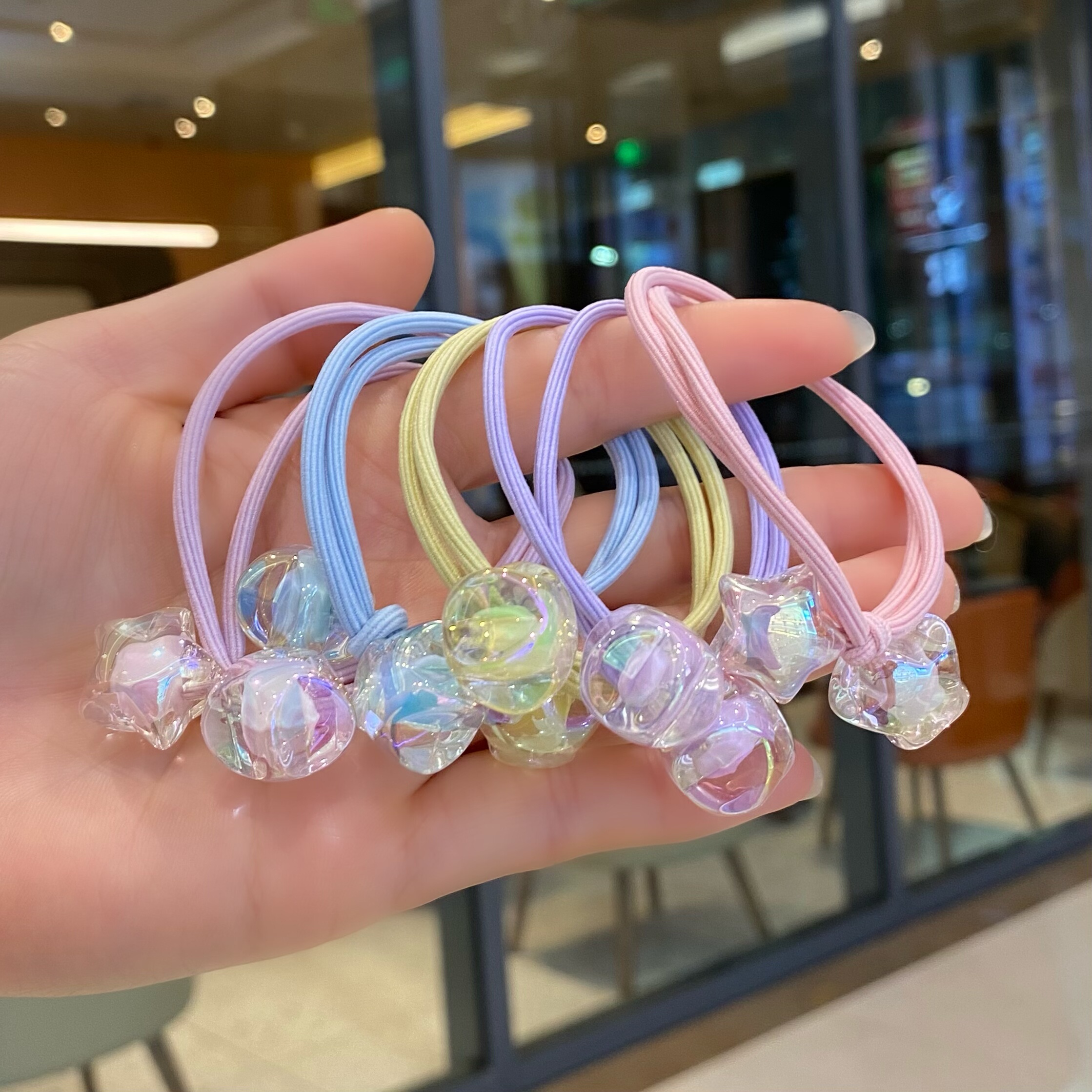 儿童扎马尾珠珠头绳小学生发圈