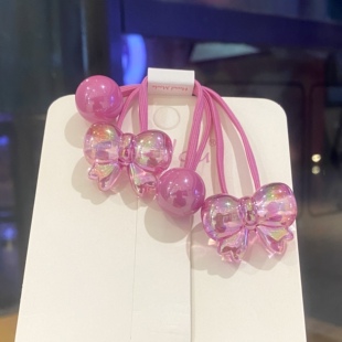 发圈橡皮筋女童闪亮蝴蝶结发饰弹力好耐用彩色皮圈儿童扎头发绳