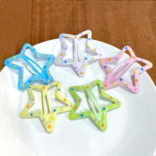 侧边发夹小女孩发饰头饰可爱彩色刘海碎发卡子儿童五角星星bb夹