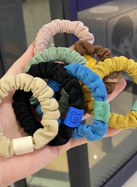 仿鹿皮绒绑马尾皮套扎头绳