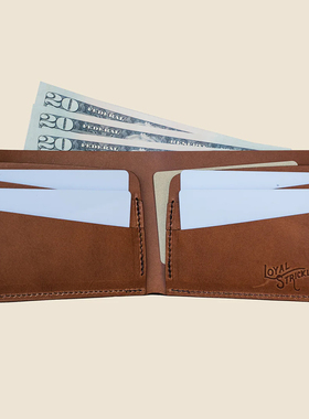 美国 Loyal Stricklin 手工制 高品质植鞣牛皮钱包 男士真皮钱包