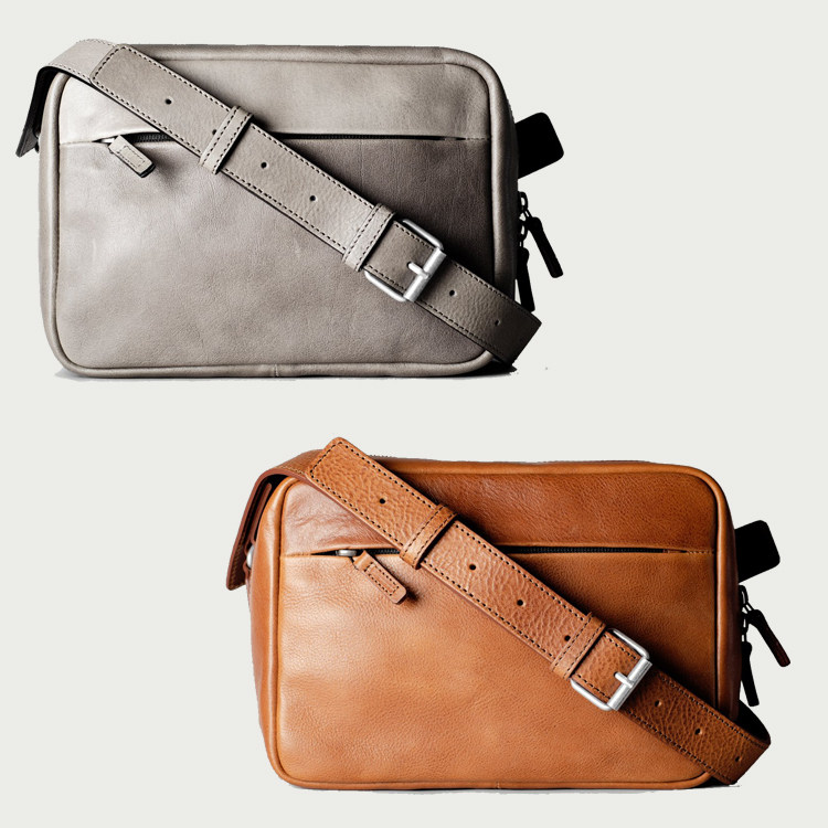 真皮男士斜肩通勤包代购