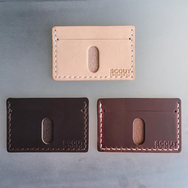 美国进口 Scout Leather品牌手工制真皮卡包 简洁主义钱包