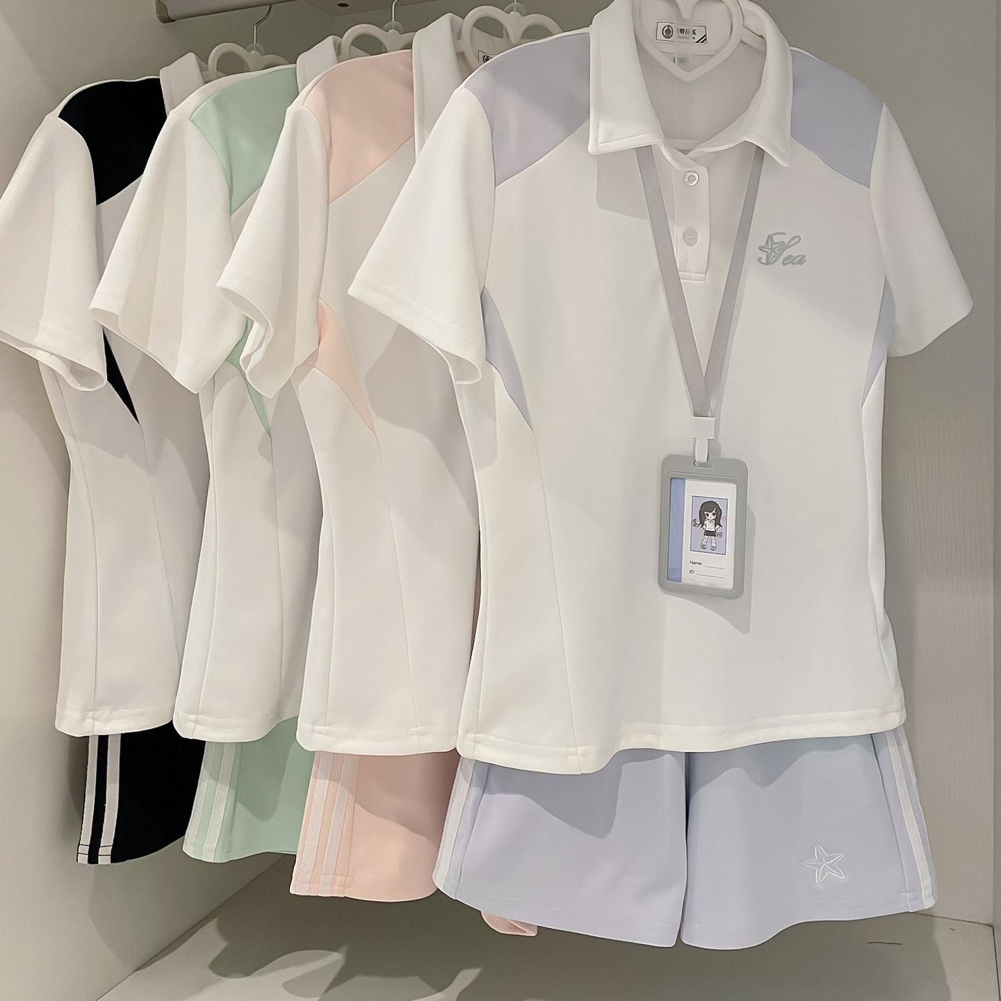 【小夏野】原创夏季polo体操服学院风运动休闲套装修身显瘦jk制服