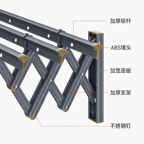 阳台伸缩晾衣杆家用晾衣架室外飘