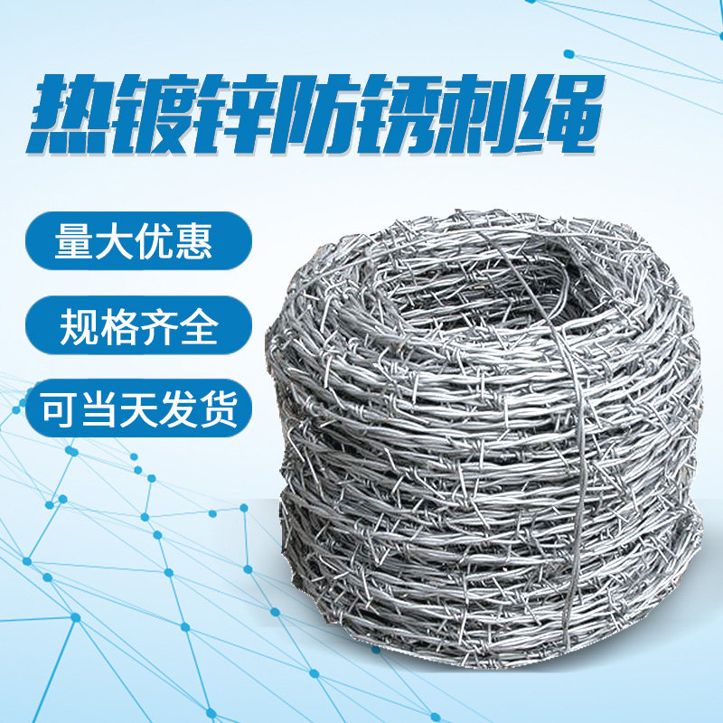 铁丝网围栏钢丝刺绳铁蒺藜隔离护栏网围墙防爬防盗量大优惠i.