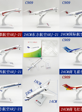 24CM ARJ21新型客机型号C909仿真合金飞机模型 静态摆件航模民航