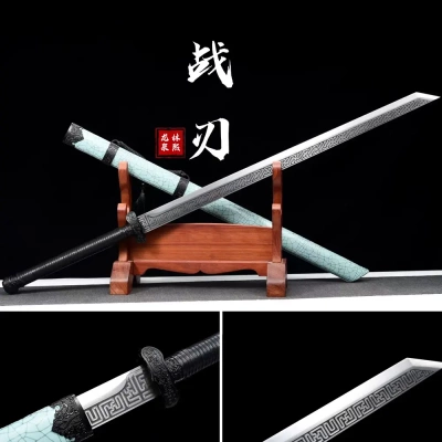 龙泉市唐横刀剑墨龙锰钢一体锻打防身长刀宝刀绣春刀冷兵器未开刃