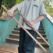 古风网红竹木剑汉剑木刀带鞘训练太极双手剑道具武器儿童玩具宝剑