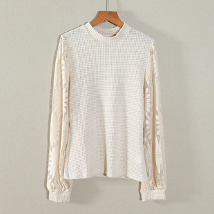 新款 显瘦简约毛衣上衣服韩版 女装 立领修身 拼接纯色长袖 2026年春季