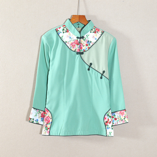 新款 简约潮流时尚 女装 显瘦立领休闲风T恤衫 潮 印花拼接修身 春秋季