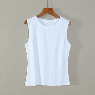 背心女修身 休闲风白色无袖 圆领百搭简约外穿上衣潮 新款 2026年夏季