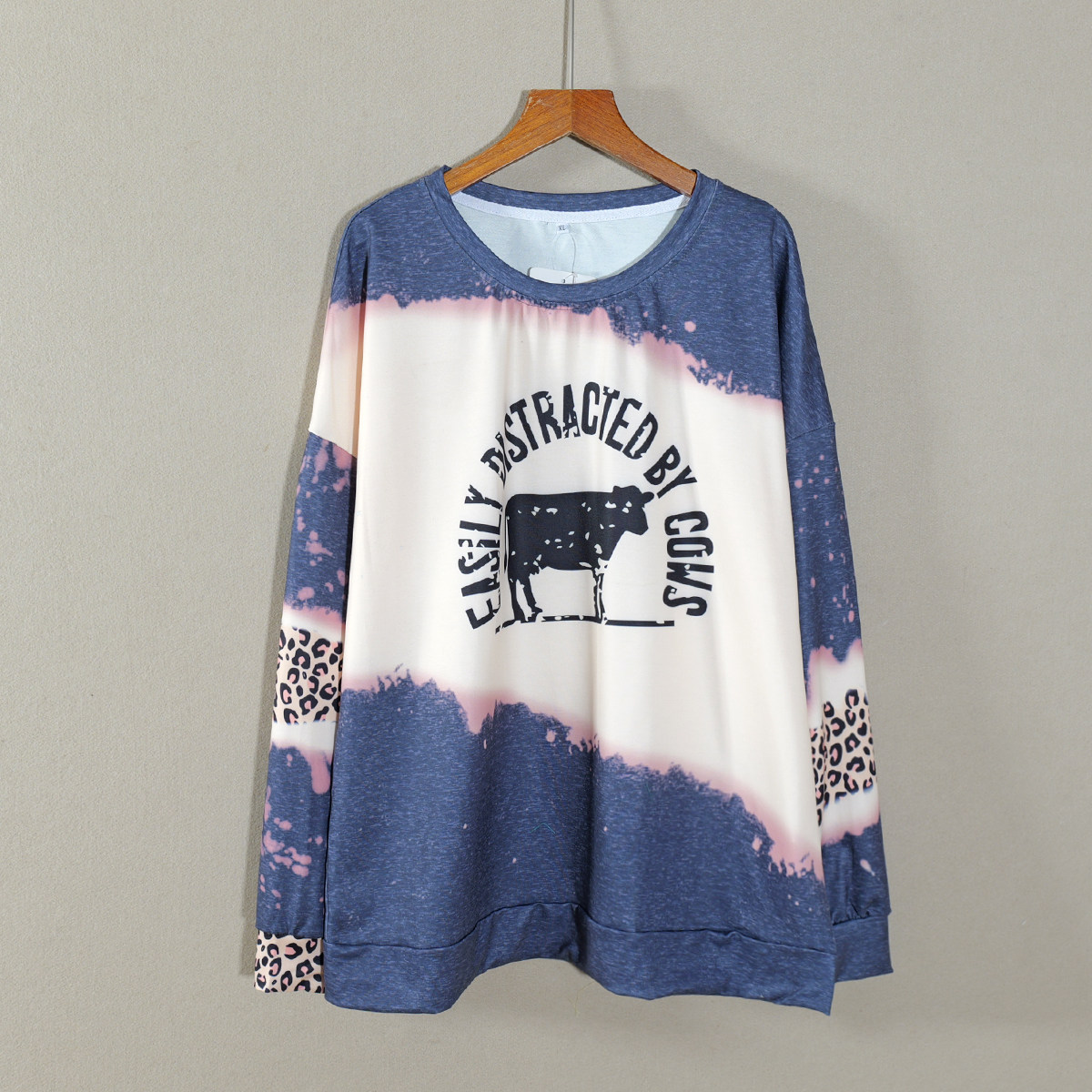 2026年春秋款新品女装印花宽松大码显瘦简约T恤衫上衣服打底衫潮