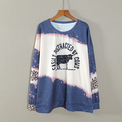 2026年春秋款新品女装印花宽松大码显瘦简约T恤衫上衣服打底衫潮