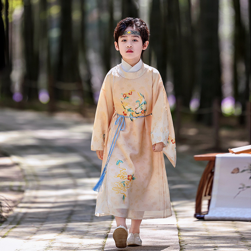 男童汉服2026新款春秋国风儿童演出服明制唐装帅气小男孩武侠古装