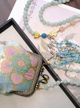 新中式国风复古绿玉项链葫芦流苏民族风轻奢百搭包包斜挎项链链