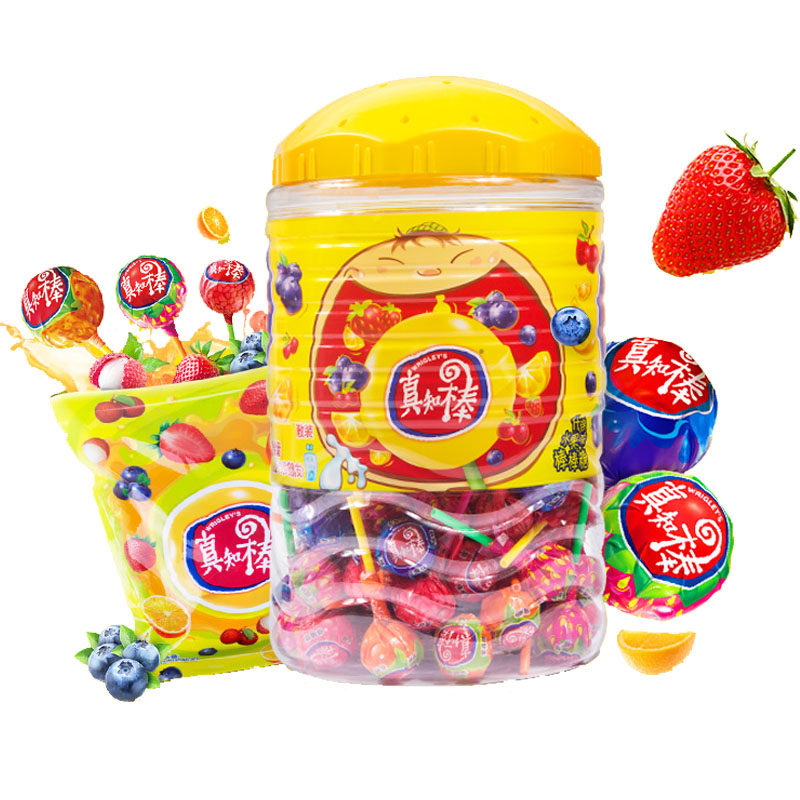 真知棒水果味棒棒糖972克约108支桶装儿时怀旧礼物抖音糖零食